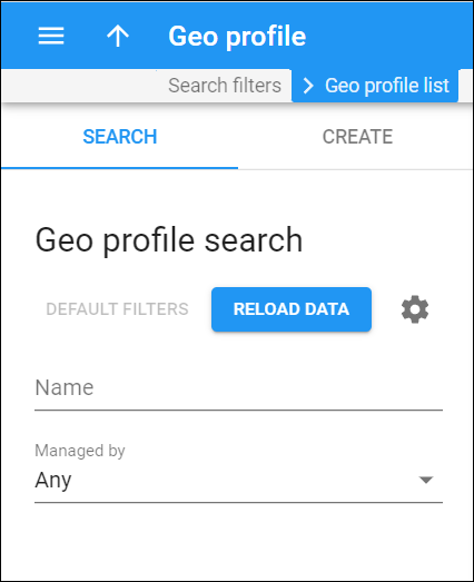 geo profile search panel
