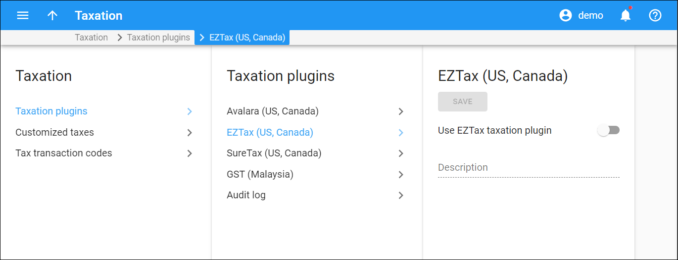 EZTax taxation plugin