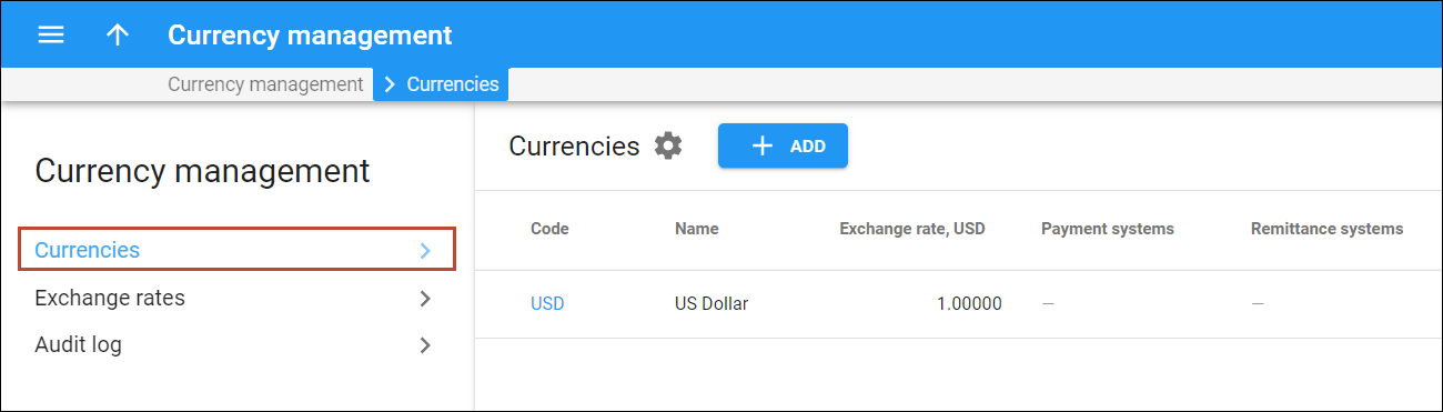 Currency management