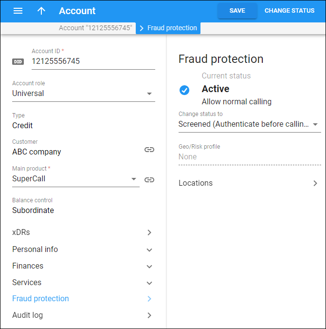 Account fraud protection