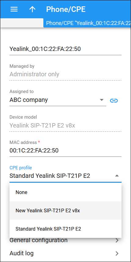 Change CPE profile for a customer-owned IP phone