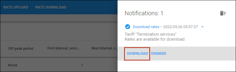 Notification for download