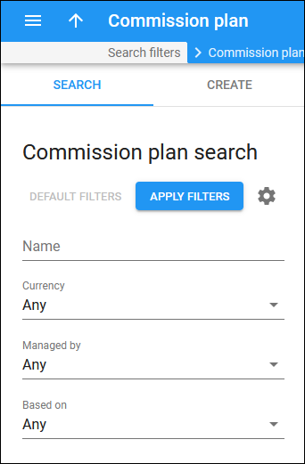 Commission plan search