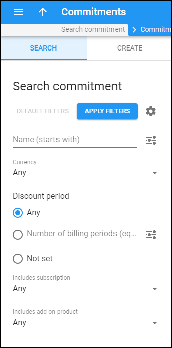 Search commitment
