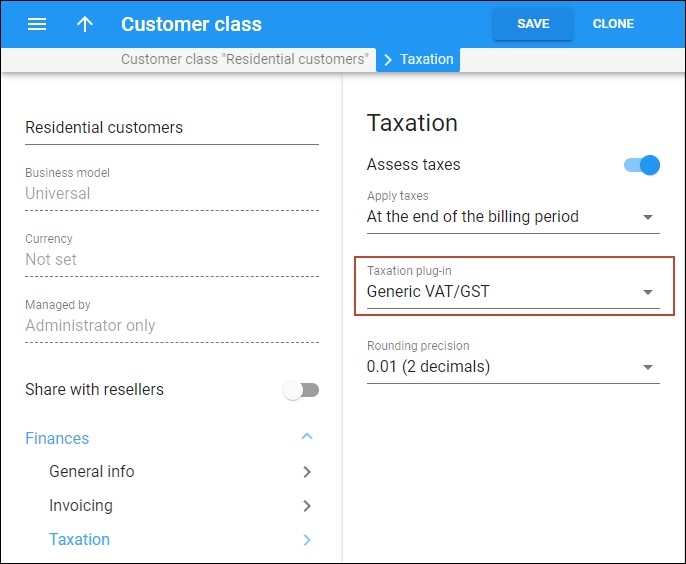 Enable GST plug-in for the customer class