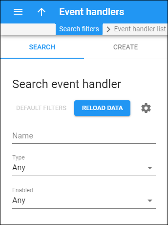Search event handler