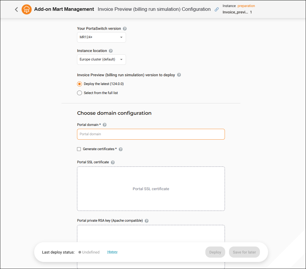 Fill in the details in the module's Configuration UI
