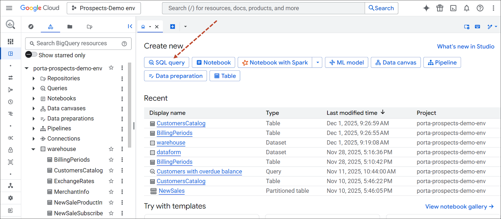 Create a new report by SQL query.