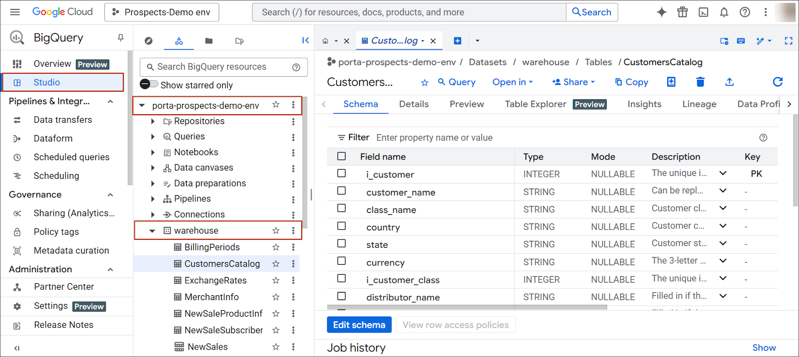 Google BigQuery datasets.