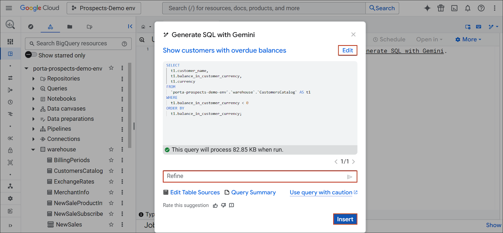 Refine SQL query for a report.