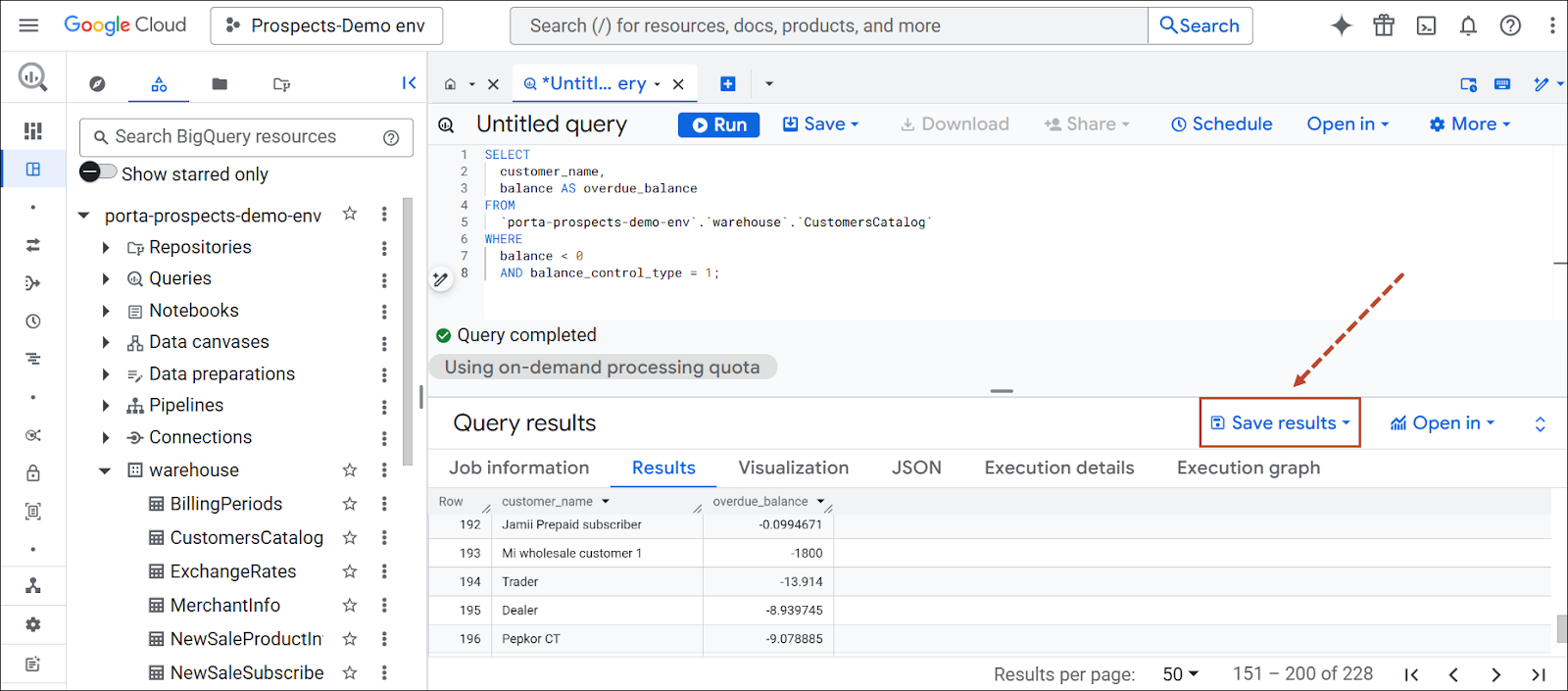 Save report generated by SQL query.