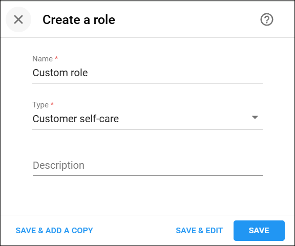 Specify the role details
