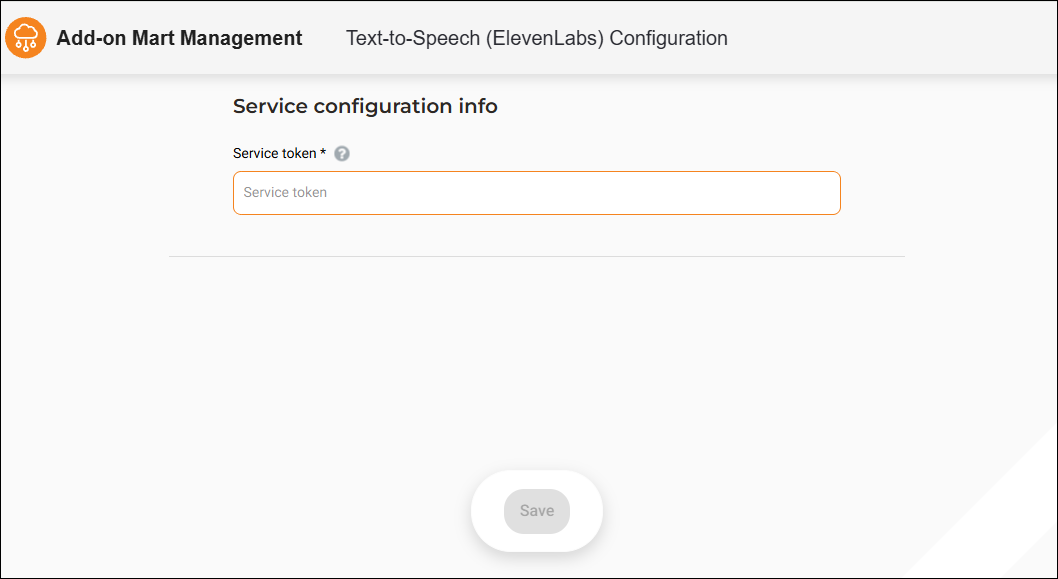Specify Service token