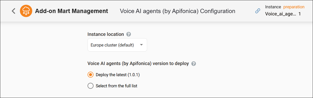 Voice AI Agent general configuration.