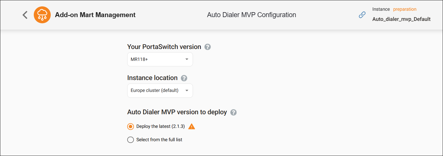 Auto dialer general settings.
