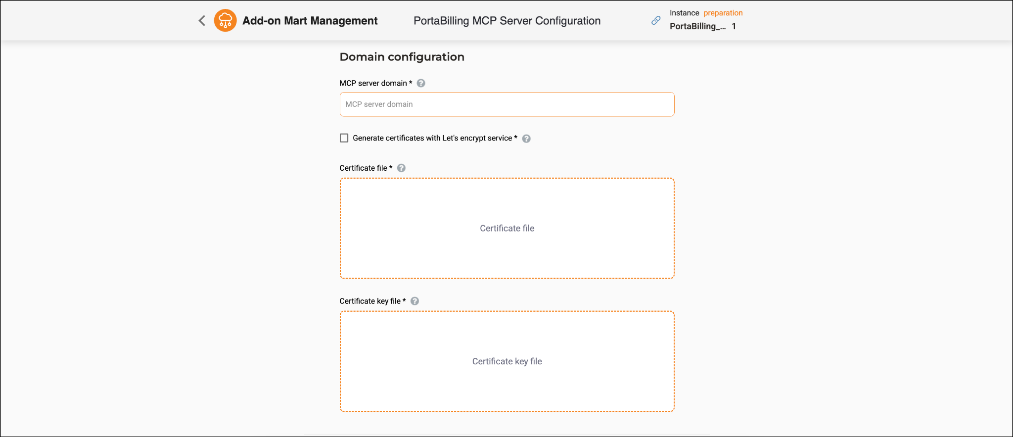 Domain configuration options