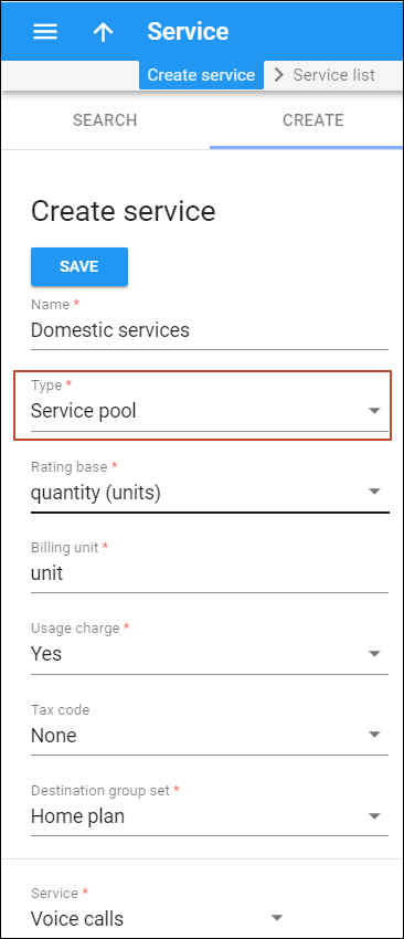 Service pool creation