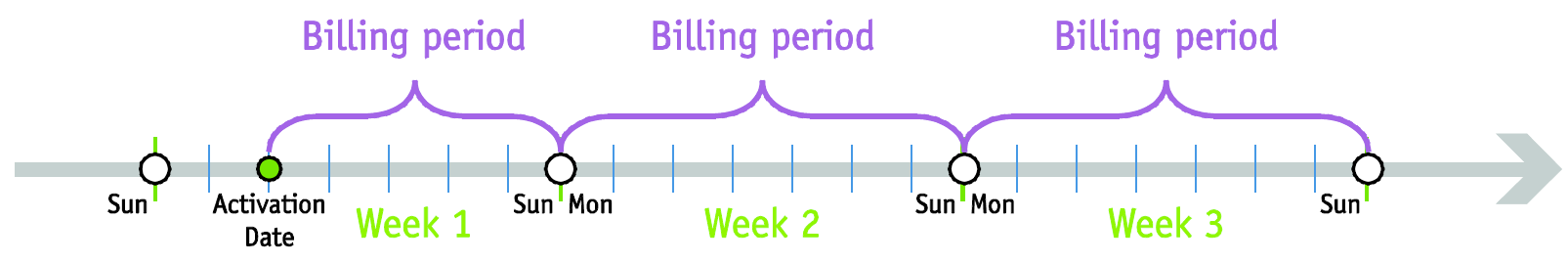Weekly billing period