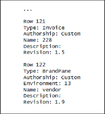 Find the brandpane template number in the database