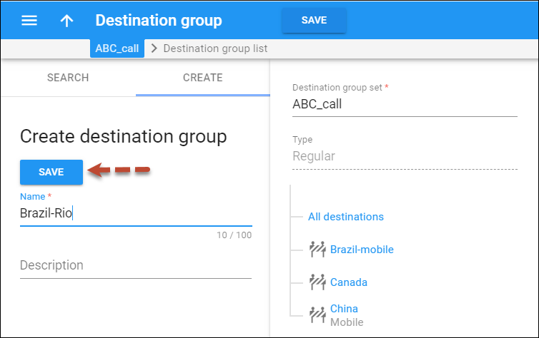 Add destination group