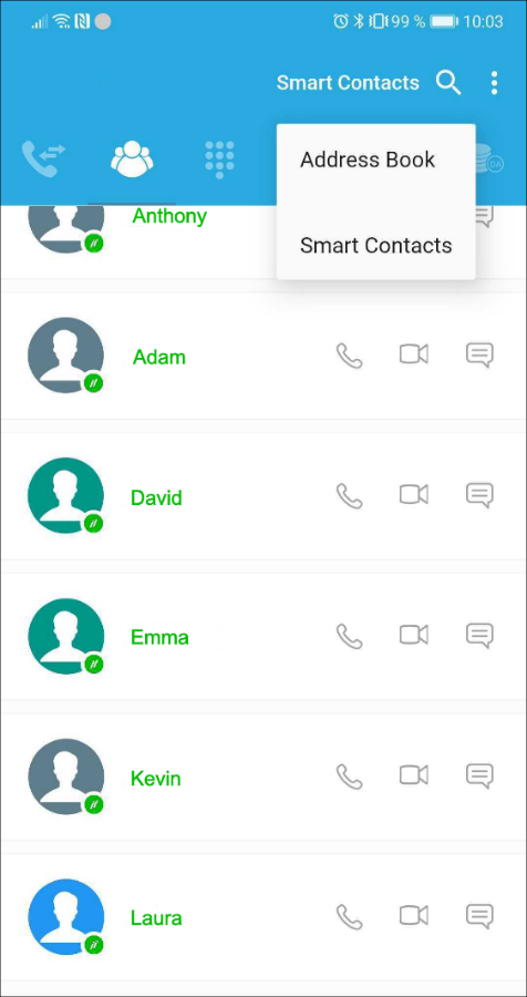 Smart Contacts in the PortaPhone application