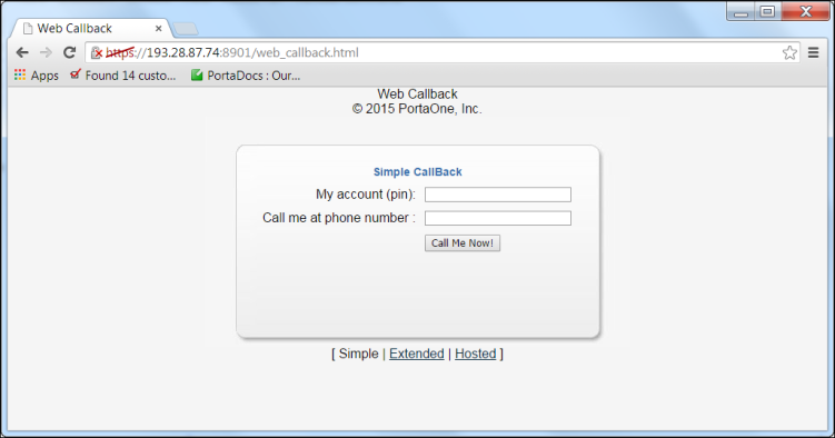 Web callback