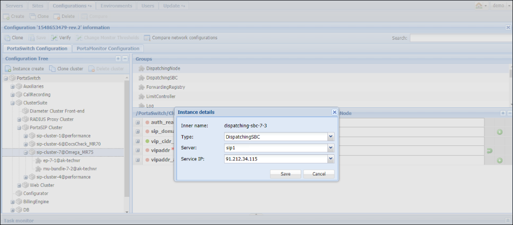 Create a dispatching SBC instance