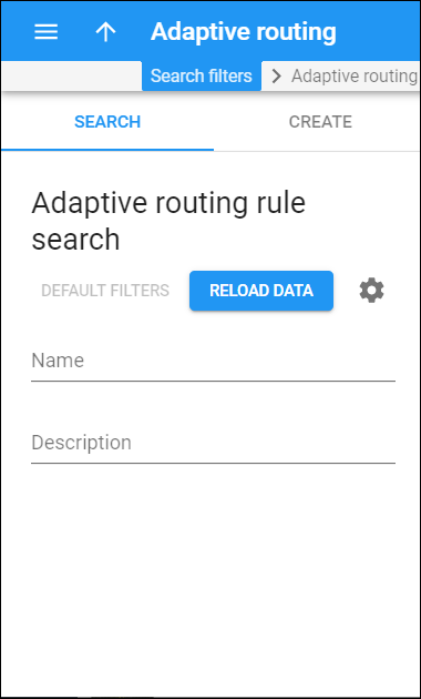Adaptive routing rule search panel