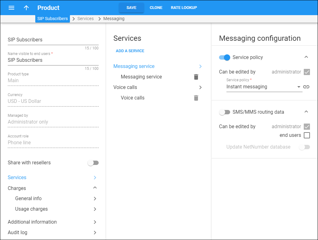 Configure messaging service