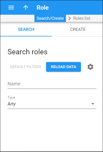 Role search panel