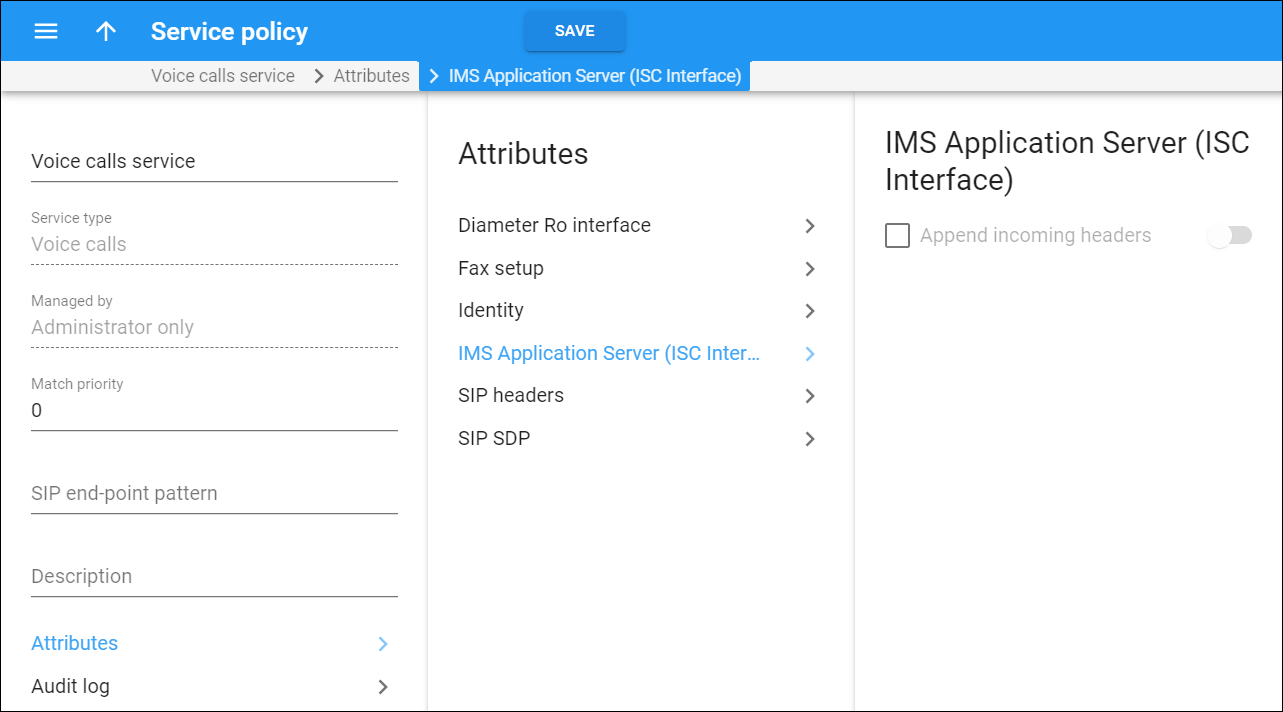 IMS Application Server attributes