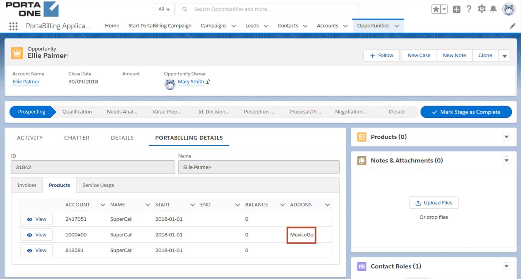 Review the add-on product via CRM