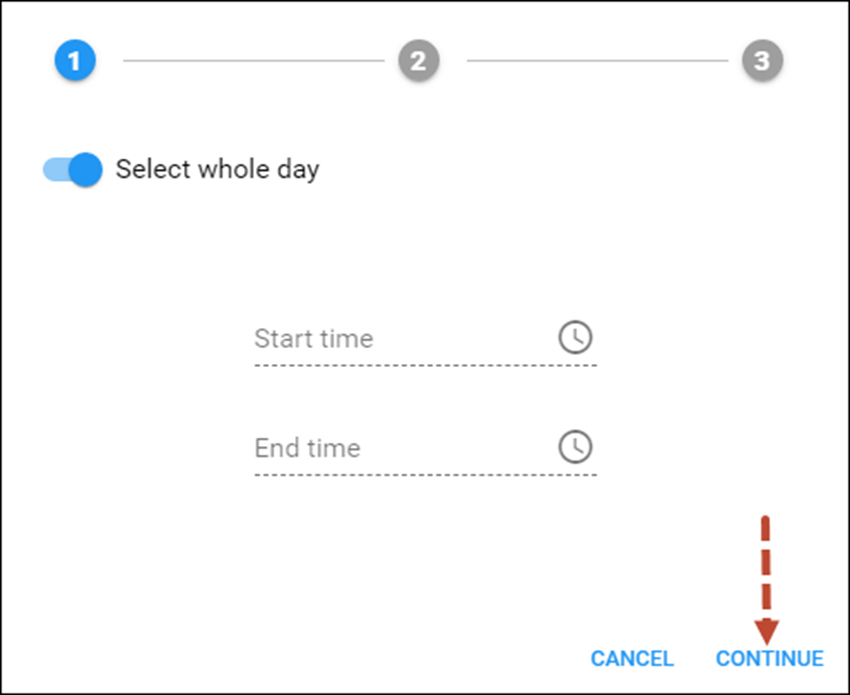 Select whole day option 