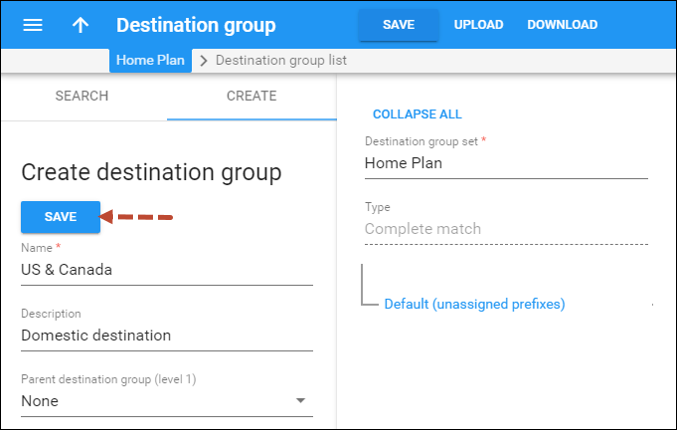 Add destination groups