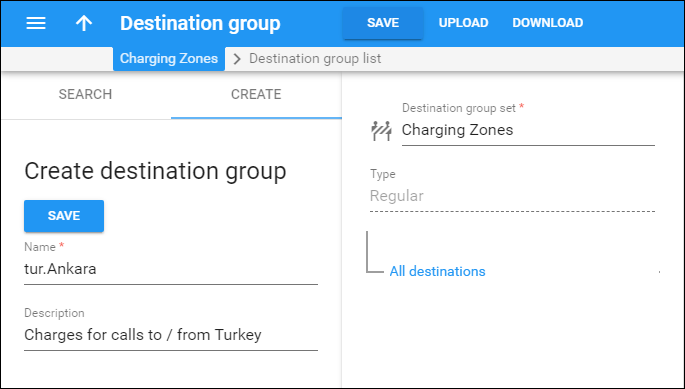 Create destination group