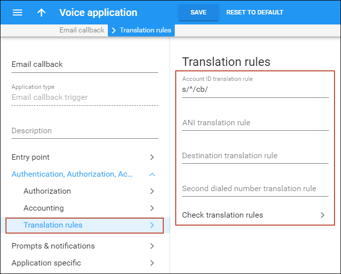 Specify the translation rules