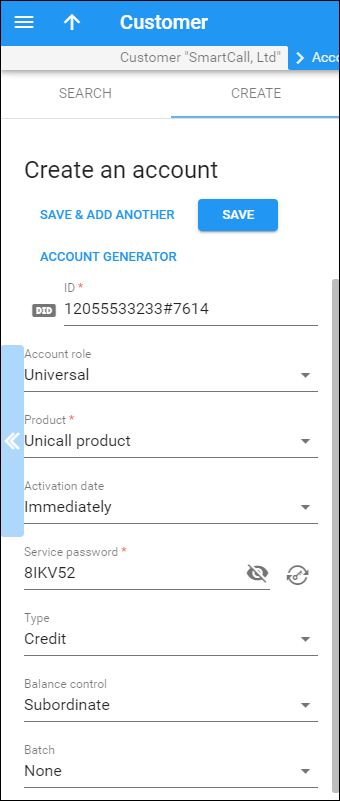 Create an additional account 