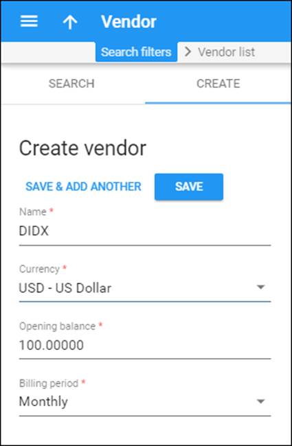 Create a DIDX vendor