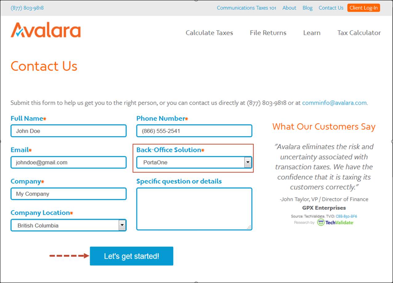 Activate the customer mode service in Avalara