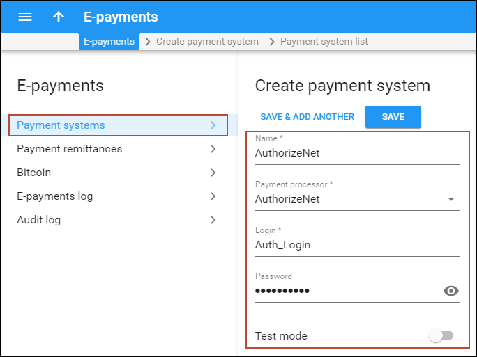 Create payment system