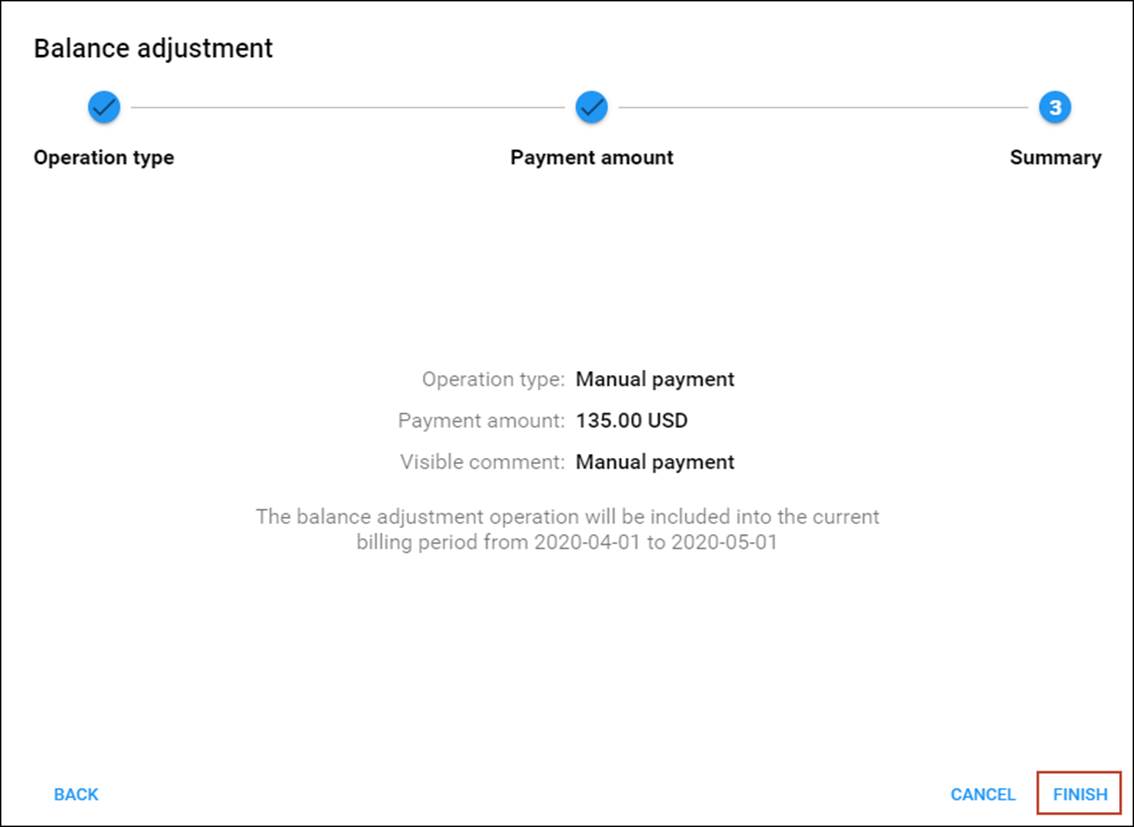Review the payment details