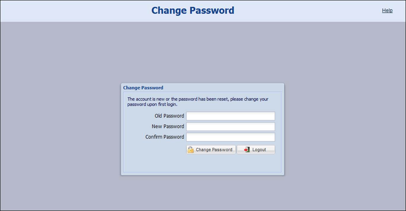 Change the password after the first login