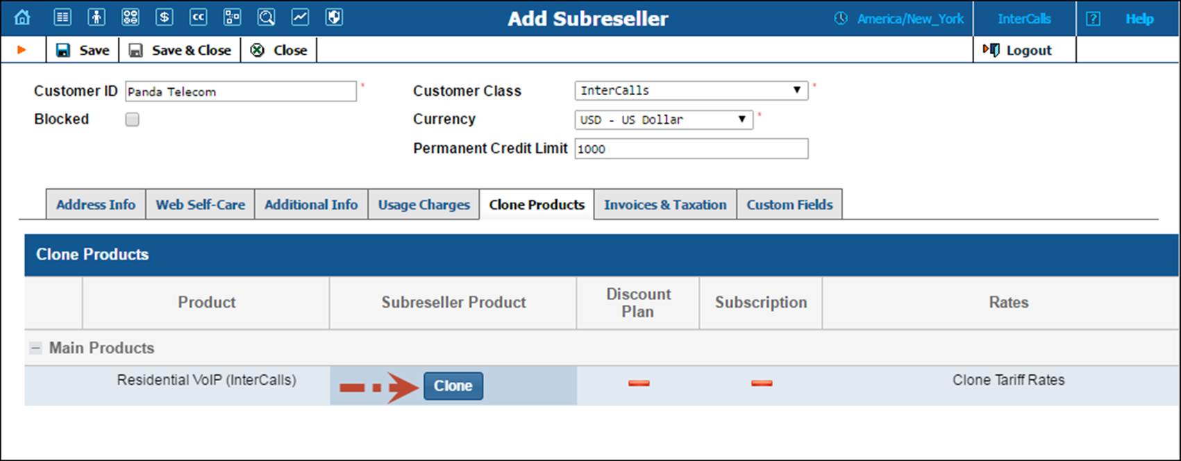 Create a product for subreseller 