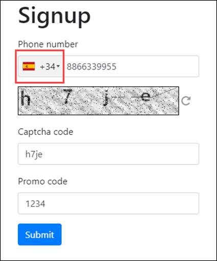 PortaPhone signup page