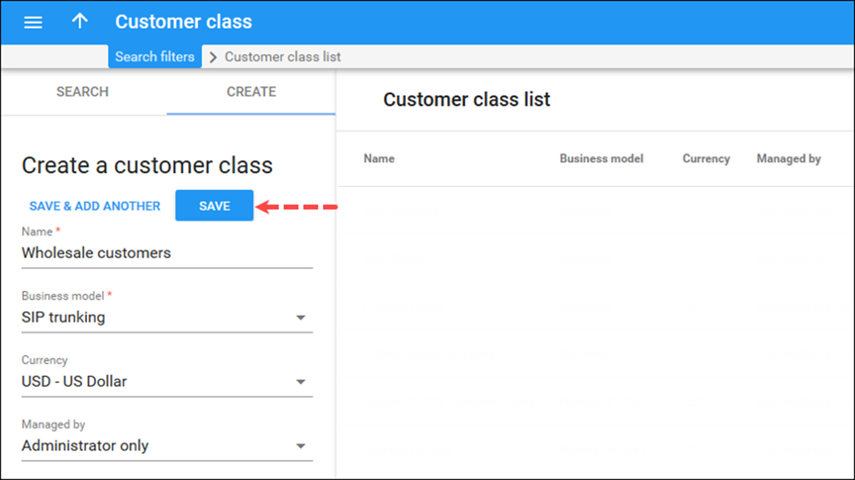 Create a customer class